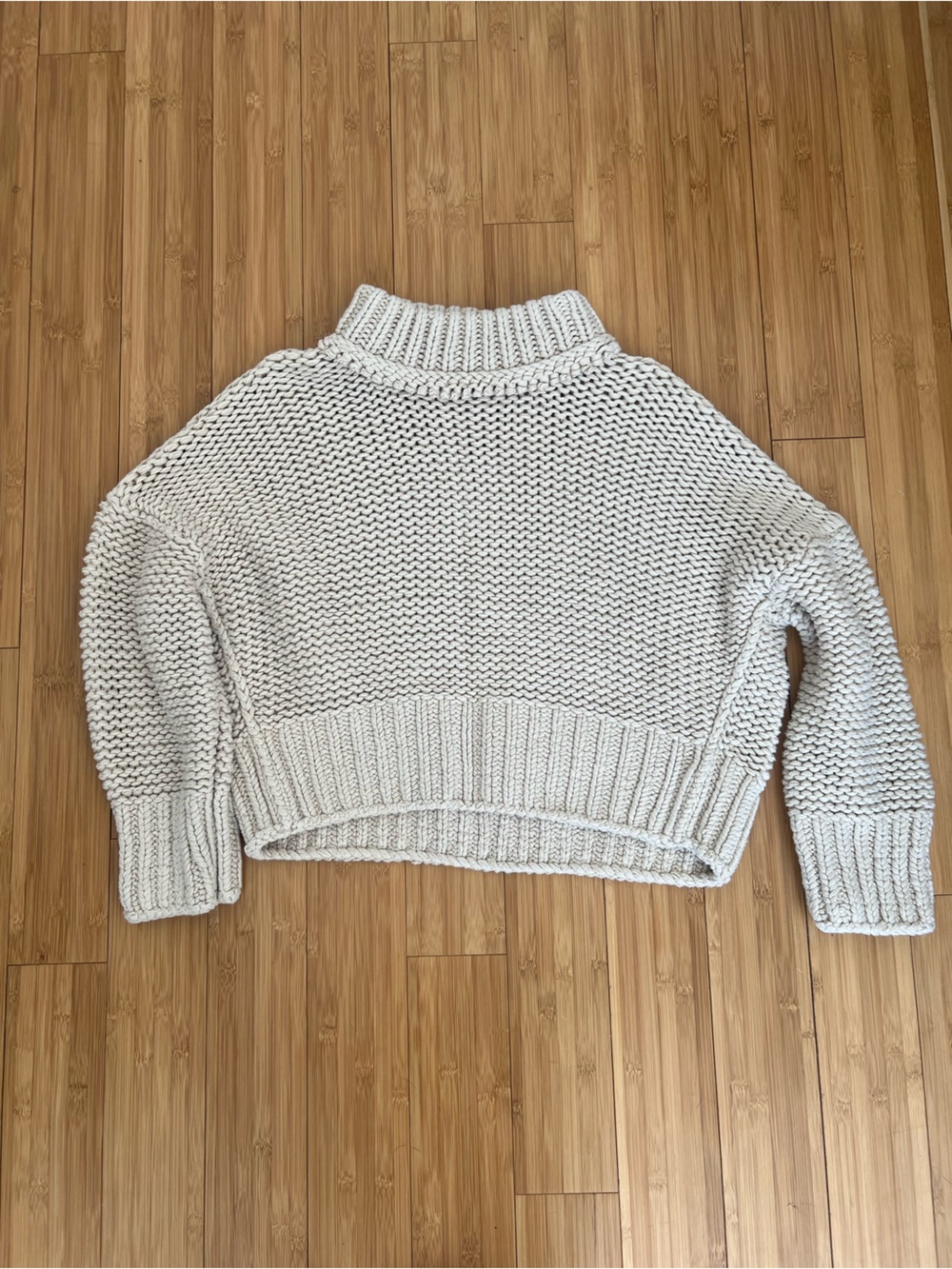 Free People Chunky Turtleneck Sweater in Cream